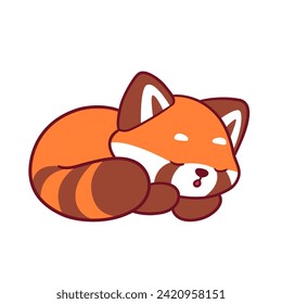 Red Panda Clipart, Cute Animal Set. cute red panda illustration vector image. perfect for Stickers, Prints for Clothing, Coloring Pages.