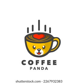 Red panda coffee design cartoon