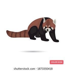 Red panda color flat icon