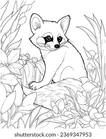 Red Panda coloring page for adults