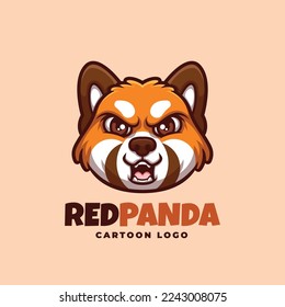 Red Panda Creative Cartoon Mascot Logo