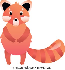 red panda, cute, animal character isolated on white background. Concept for logo, cards, print 