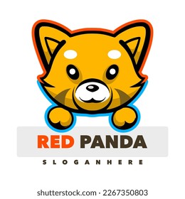 Red panda cute cartoon mascot