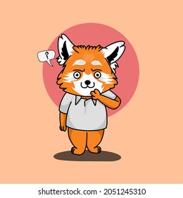 Red panda cute illustration . 
Can be used as Logo, Brands, Mascots .