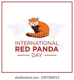 Vector de saludos del día del panda rojo.