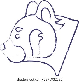 Red Panda face hand drawn vector illustration