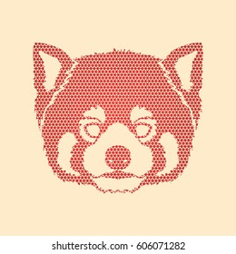 Red Panda Face head designed using geometric pattern graphic vector.