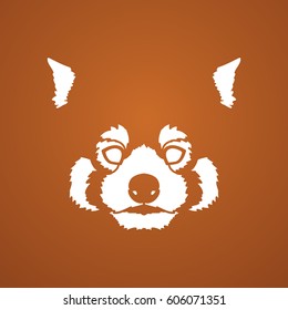 Red Panda Face head designed on brown background graphic vector.
