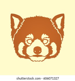 Red Panda Face head graphic vector.
