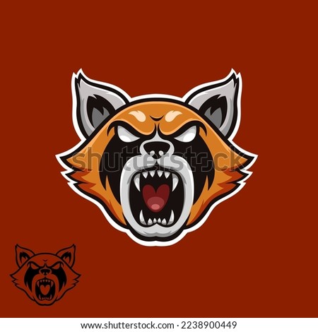Red Panda firefox esport cartoon vector illustration
