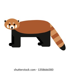 red panda flat illustration on white
