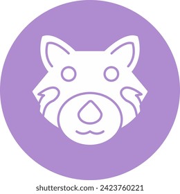 Red Panda Glyph Circle Style Icon