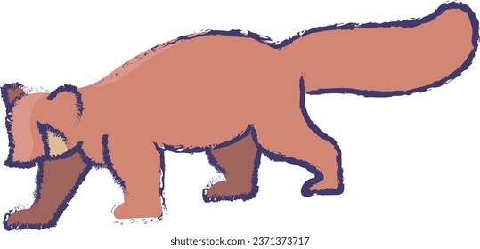Red Panda hand drawn vector illustration