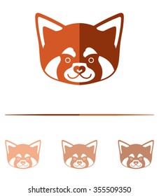 Red panda head - design template.