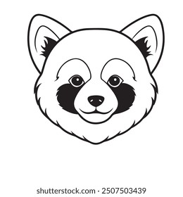 Red Panda Head with Innocent Vector