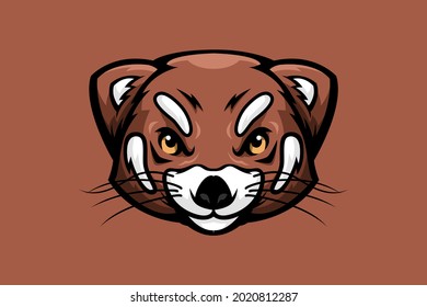 Red Panda Head Logo Template