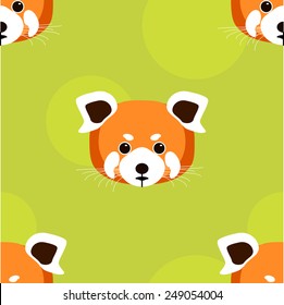 Red panda head seamless patten