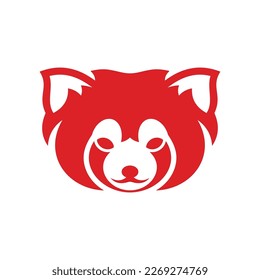 Red Panda Head Vector Logo Design Template