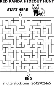 Red panda hideout hunt maze activity for kids