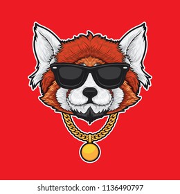 Red panda in hip hop style