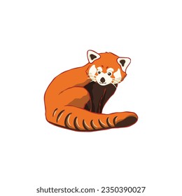 Red panda icon vector logo.