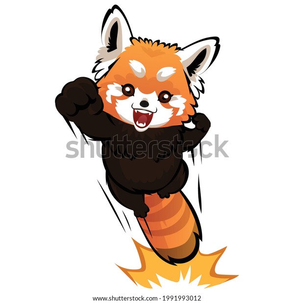 Red Panda Jumping Joy Stock Vector (Royalty Free) 1991993012 | Shutterstock