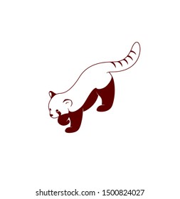 Red panda logo design vector isolated animal