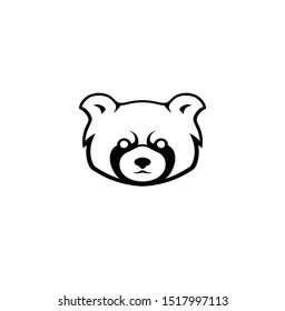 Red panda logo design vector head animal