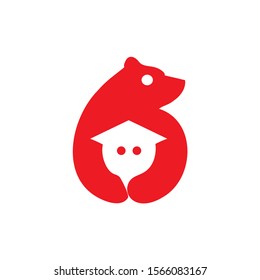 red panda logo icon. design symbol real estate