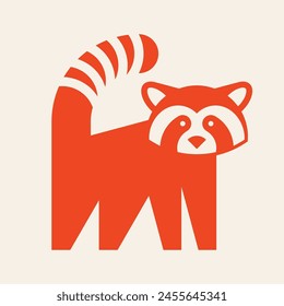 Red panda logo. Icon design. Template elements	