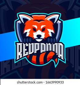 red panda mascot esport logo design