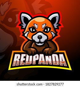 Red panda mascot esport logo design