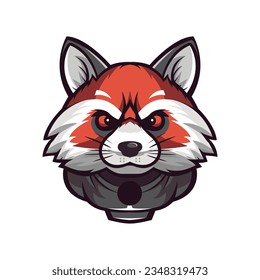 Red panda mascot esport logo design