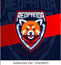 red panda mascot logo design