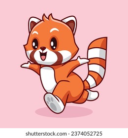 The Red Panda Mascot Running Vector Design by Himawan Rush X