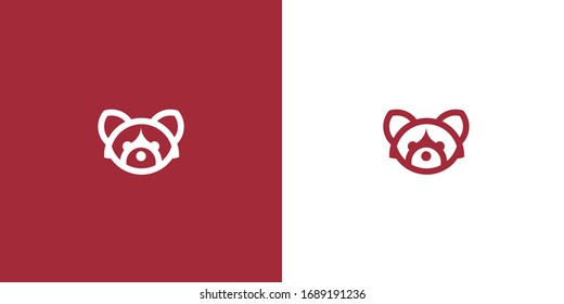 Red Panda Minimalist Vector Logo