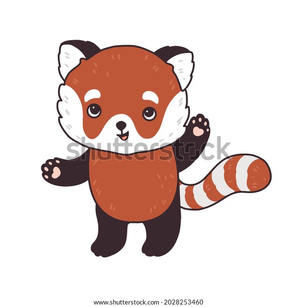 Red Panda Outline Hand Drawn Outline Stock Vector (Royalty Free ...