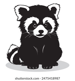 Red Panda outline and symbols. Dark level variety basic exquisite white foundation Red Panda birds vector and silhouette icon.