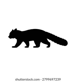 Red panda silhouette vector flat illustration design.