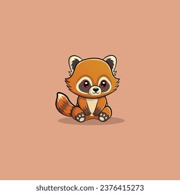 red panda sitting relaxed in vector