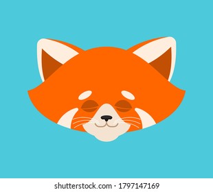 Red panda sleeping. Wild animal asleep emotions. Beast. Vector illustration