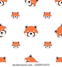 Red panda with smile face pattern