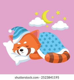 red panda vector art illustration