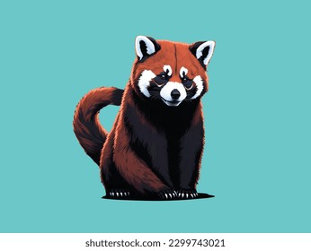 Red panda vector art one