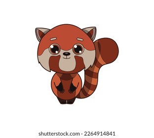 Red panda vector isolated color icon. Red panda animal vector icon. Red panda icon