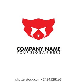 Red Panda vector logo design with isolated background.