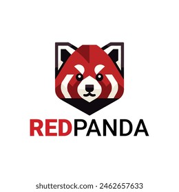 red panda vector logo design style 