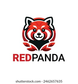 red panda vector logo design style 