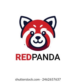 estilo de diseño de logotipo de Vector panda rojo 