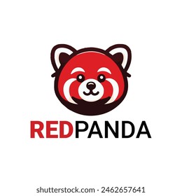 estilo de diseño de logotipo de Vector panda rojo 